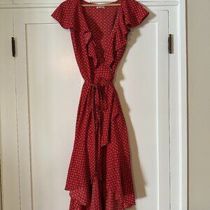 Spanish Style Red Wrap Dress